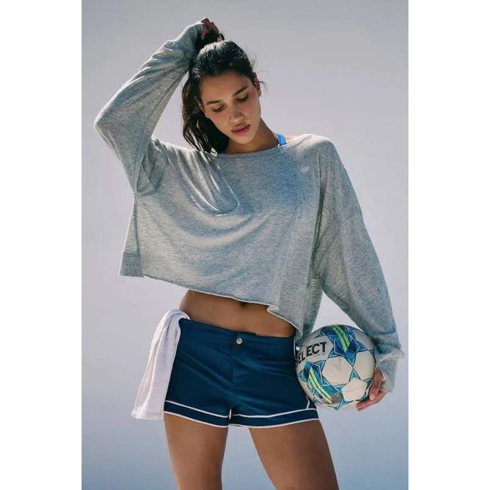 Free People Movement My Time Layer Top Heather Grey Size Small New With Tags